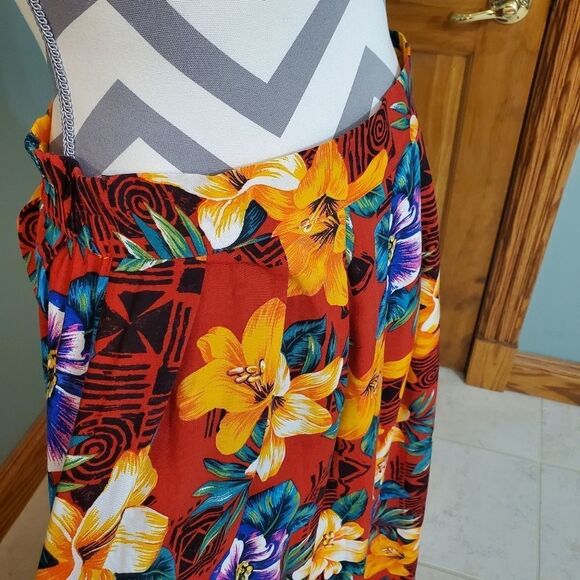 Vintage Worthington Floral Hawaiian Beachy Maxi Tropicsal Skirt Size 14 - Picture 2 of 5